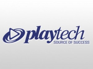 Playtechs logo, oftes sett i lasteskjermen på deres spilleautomater.